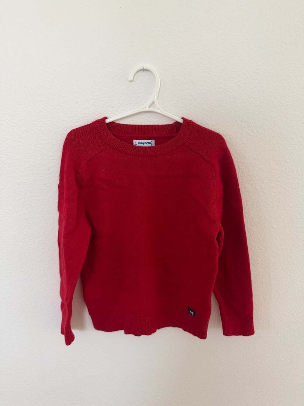 Mayoral Boys Basic Knit Crewneck Sweater Red Size 4 / 104 cm